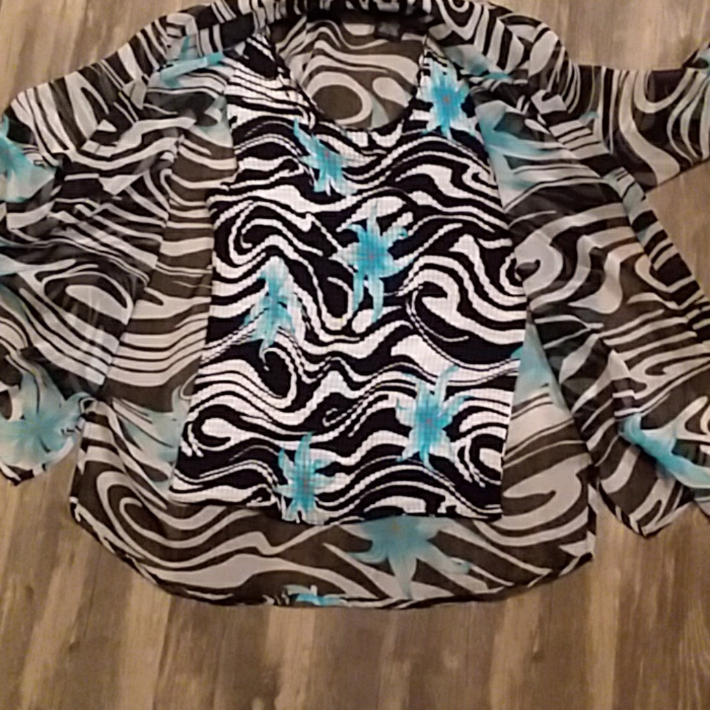 Impressions sheer overshirt and tank